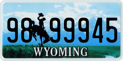 WY license plate 9899945