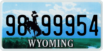 WY license plate 9899954