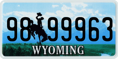 WY license plate 9899963