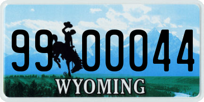 WY license plate 9900044