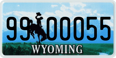 WY license plate 9900055