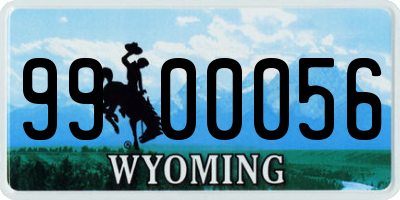 WY license plate 9900056