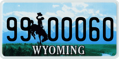 WY license plate 9900060