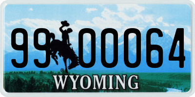 WY license plate 9900064