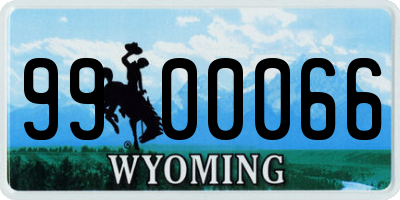 WY license plate 9900066