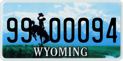 WY license plate 9900094