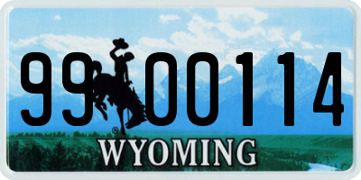 WY license plate 9900114