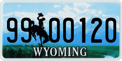 WY license plate 9900120