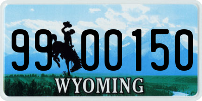 WY license plate 9900150