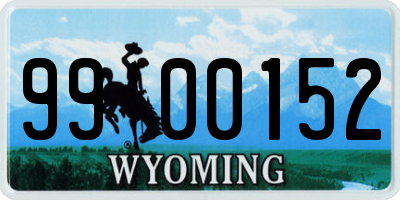WY license plate 9900152
