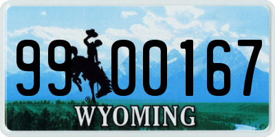 WY license plate 9900167