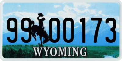 WY license plate 9900173