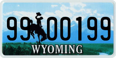 WY license plate 9900199