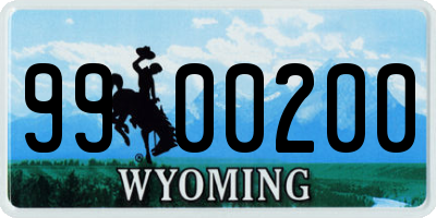 WY license plate 9900200