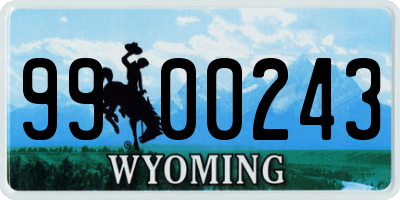 WY license plate 9900243