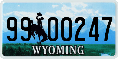 WY license plate 9900247
