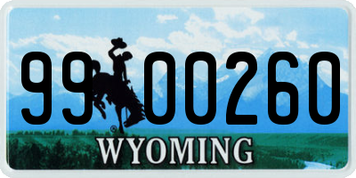 WY license plate 9900260