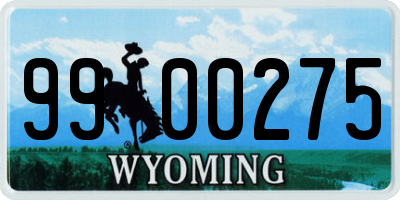 WY license plate 9900275