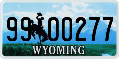 WY license plate 9900277