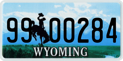 WY license plate 9900284