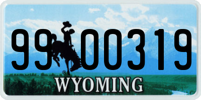 WY license plate 9900319