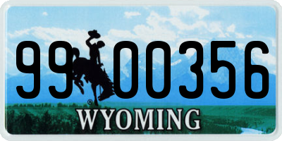 WY license plate 9900356