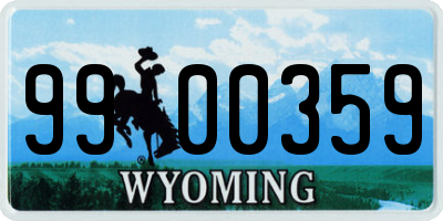 WY license plate 9900359
