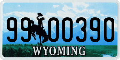 WY license plate 9900390