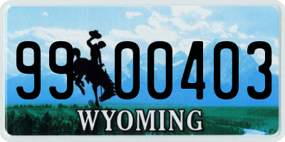 WY license plate 9900403