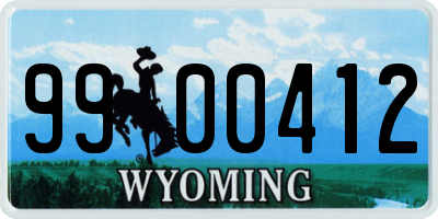 WY license plate 9900412