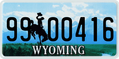 WY license plate 9900416