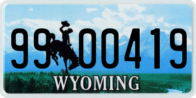 WY license plate 9900419