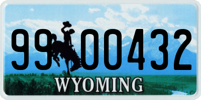 WY license plate 9900432