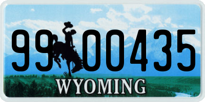 WY license plate 9900435