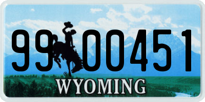 WY license plate 9900451