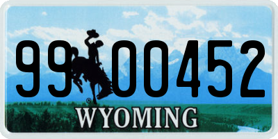 WY license plate 9900452