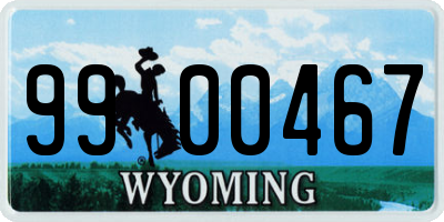 WY license plate 9900467