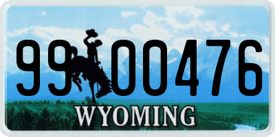 WY license plate 9900476