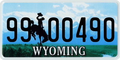 WY license plate 9900490