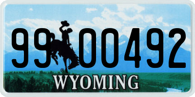 WY license plate 9900492