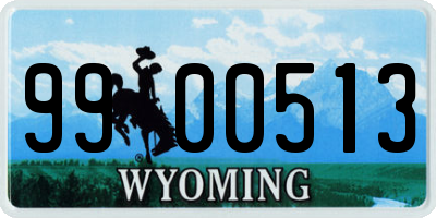 WY license plate 9900513