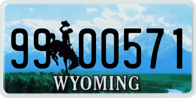 WY license plate 9900571