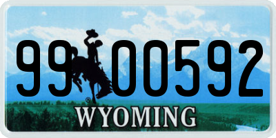 WY license plate 9900592