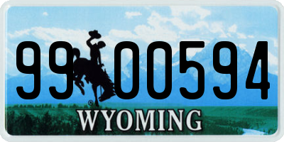 WY license plate 9900594