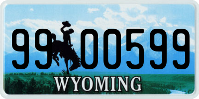 WY license plate 9900599