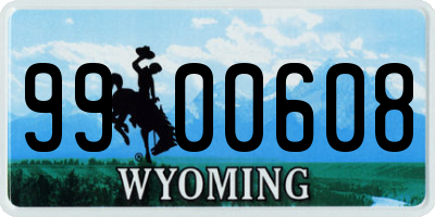 WY license plate 9900608