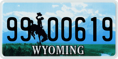 WY license plate 9900619