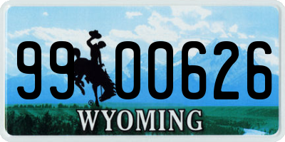 WY license plate 9900626