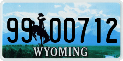 WY license plate 9900712