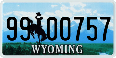 WY license plate 9900757